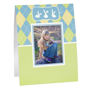 Easter bunny Instax Mini frame with pastel argyle design Easter bunny Instax Mini frame with pastel argyle design