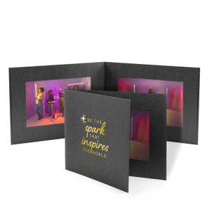 Double 4x6 horizontal photo folder with custom imprint in gold foil on front cover Double 4x6 horizontal photo folder with custom imprint in gold foil on front cover