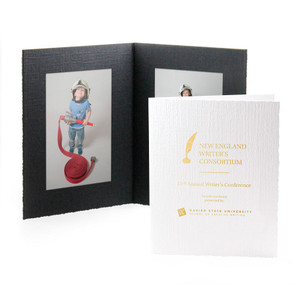 Personalized portrait folders for two vertical 4x5 photos Personalized portrait folders for two vertical 4x5 photos