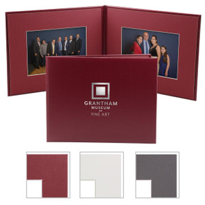 Personalized burgundy photo folio with burgundy mats for two horizontal 5x7 photos Personalized burgundy photo folio with burgundy mats for two horizontal 5x7 photos