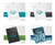 Four printed folders showing a design printed in 1, 2, 3, and 4 colors Four printed folders showing a design printed in 1, 2, 3, and 4 colors
