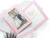 Pink photo insert card with gold foil wedding thank you imprint
