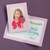 Personalized pink photo insert card for 4x6 prints and printed birthday message inside the card