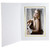Blank white portrait folder with gold window border