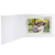 Inside of horizontal white portrait folder with decorative gold foil window border