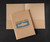 Kraft folder with blue and black logo printed on the front cover Kraft folder with blue and black logo printed on the front cover