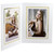 Double view white portrait folder with gold foil frame border