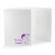 White photo folder with purple foil stamped Easter bunny imprint
