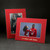 Personalized red cardboard frames with logo