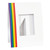White paper Instax Mini frame with rainbow LGBTQ pride flag design White paper Instax Mini frame with rainbow LGBTQ pride flag design