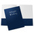 Blue community welcome folder with silver foil imprint Blue community welcome folder with silver foil imprint