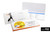 Three custom travel document envelopes with company logos, branding, and packing lists. Three custom travel document envelopes with company logos, branding, and packing lists.