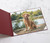 Burgundy portrait folio with white moire ribbon corners to hold the photo in place