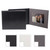 Horizontal black photo folio for 5x7 print with gray photo mat and black or cream mat options.