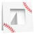 Polaroid frame with baseball red stitching design