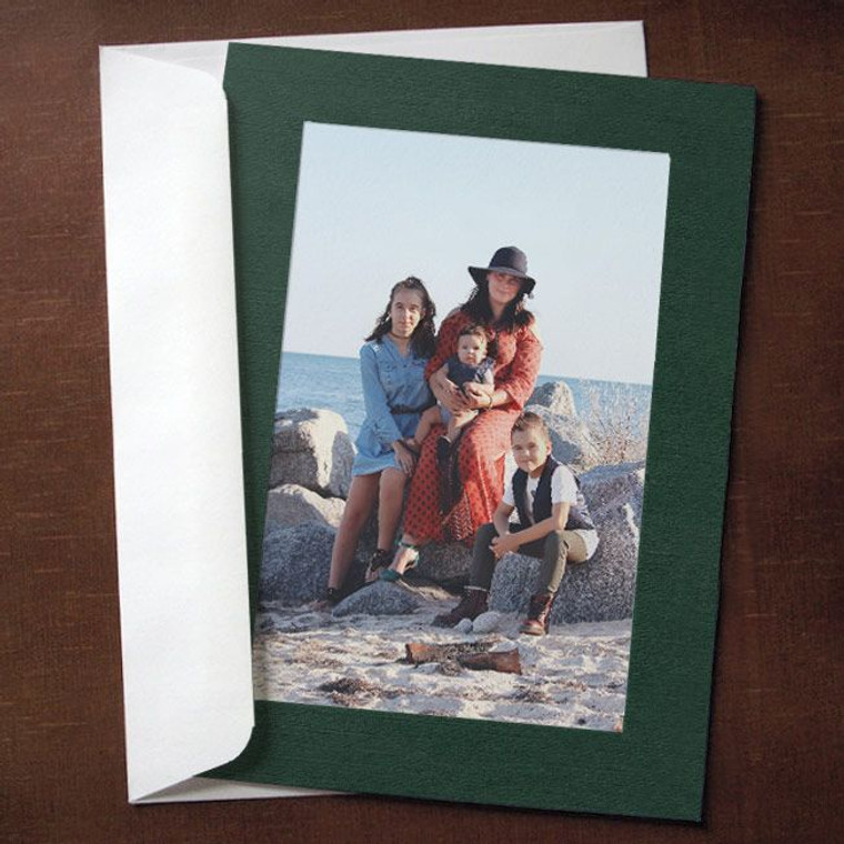 Blank dark green photo insert card for 4x6 prints