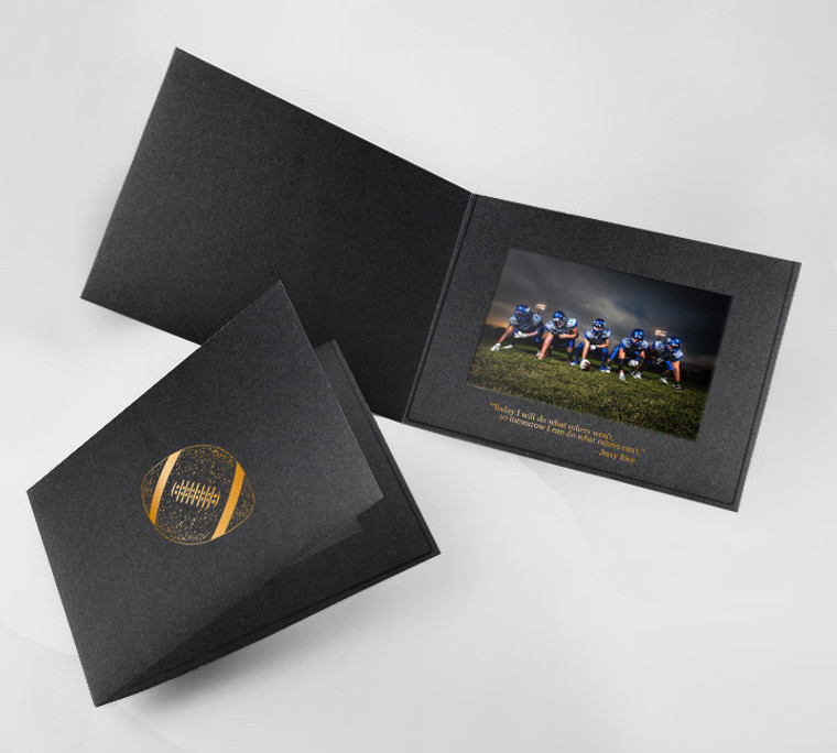 Custom football photo folder for horizontal 4x6 prints