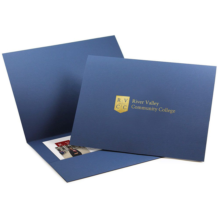 Navy blue pocket folder for large photos or prints