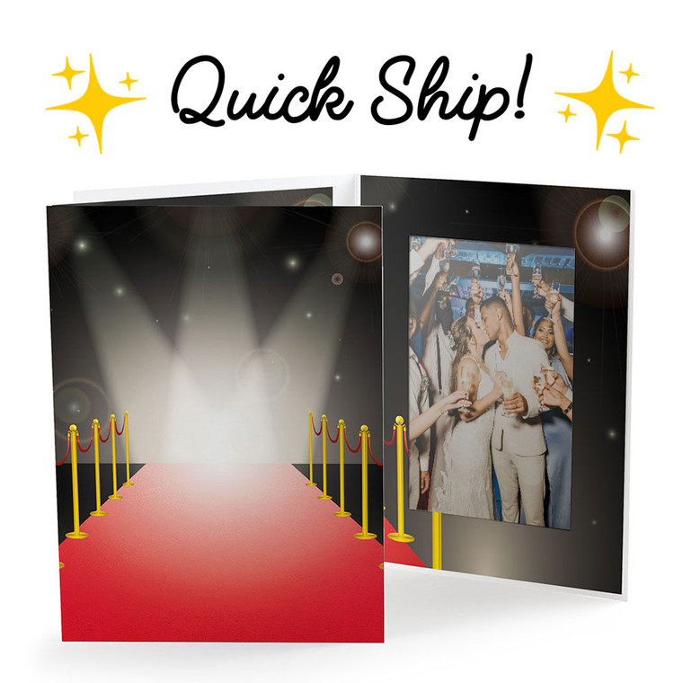 In stock red carpet photo folder for 4x6 vertical event pictures