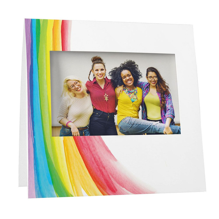 Watercolor rainbow Instax paper frame