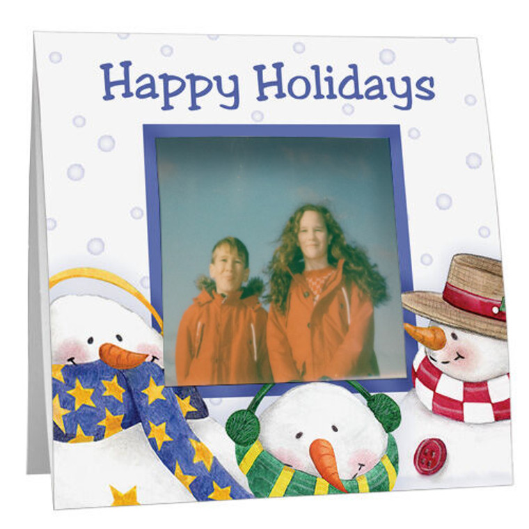 Holiday snowmen paper Polaroid picture frame