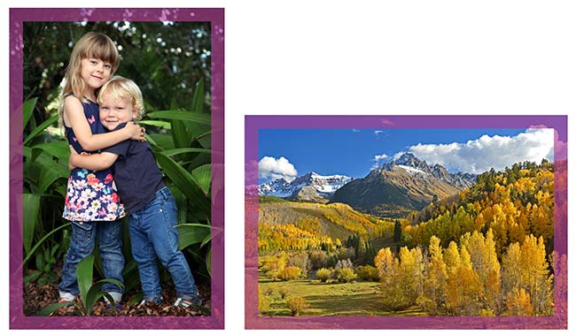 Personalized Double Landscape Photo Name Frame W/Cream Mat ~ Holds Two 4x6  or cropped 5x7 Photos ~ Great Gift for Parents or Grandparents!