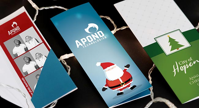 2x6 photo booth folders for holiday party prints