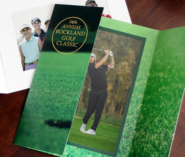 Golf-themed photo folders with custom personalization