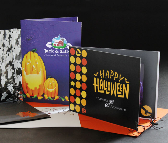 Halloween-themed photo folders and paper frames