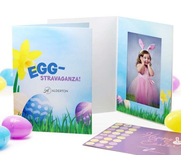 Easter-themed photo folders with custom personalization