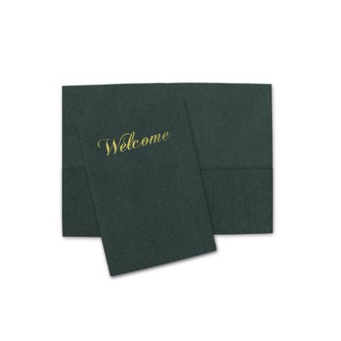 Green 6x9 church welcome folder