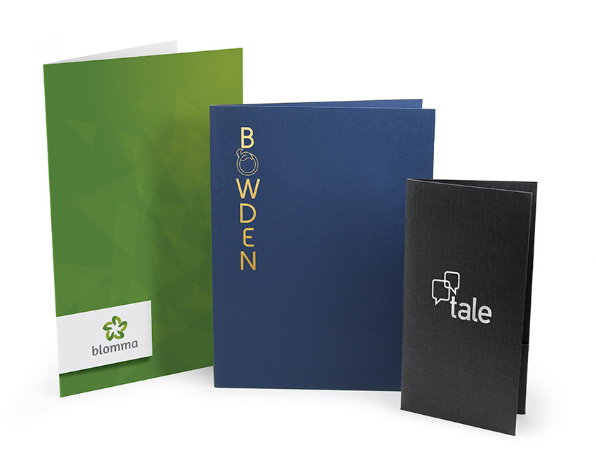 Legal, standard, and mini custom presentation folders with logos