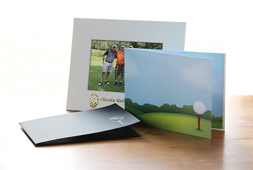 Golf-themed photo folders and picture frames