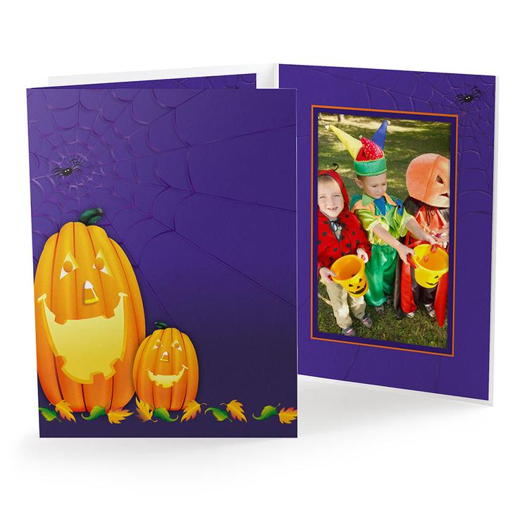 Halloween pumpkin vertical 4x6 photo folder