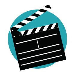 Hollywood movie clapper icon