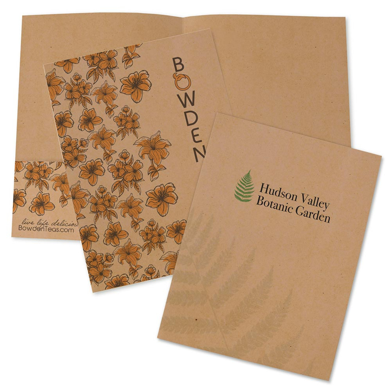 Custom printed kraft presentation folders