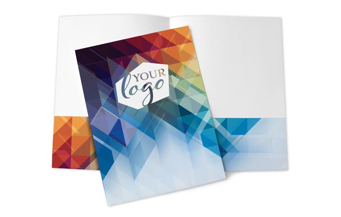 Colorful printed pocket folder with logo