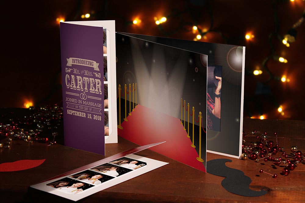 Custom photo booth folders for 2x6 and 4x6 pictures