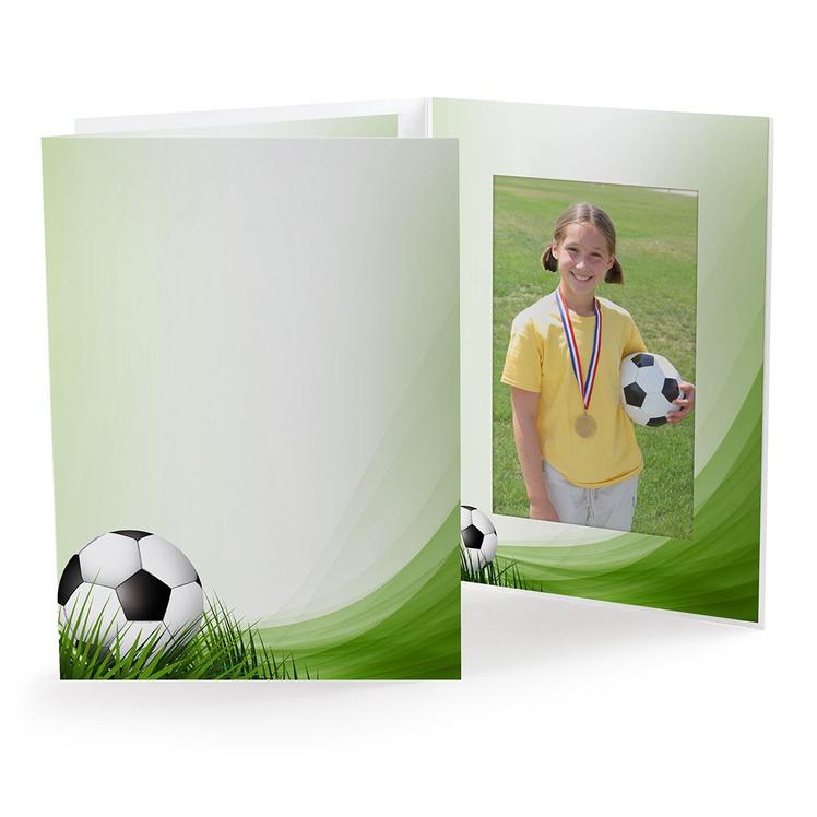 Soccer-themed vertical photo folder