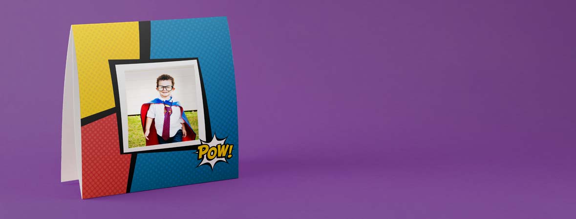 Superhero comic book themed Instax Square paper picture frame