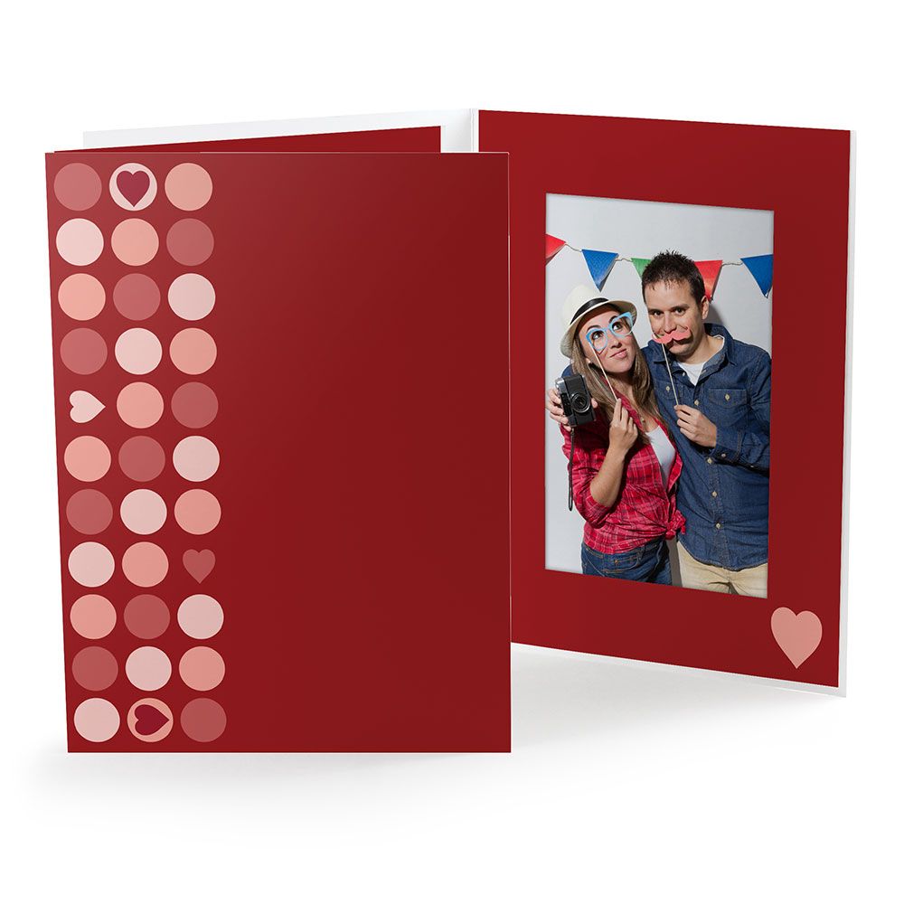 Red and pink hearts Valentine's Day photo folder