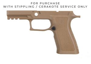 Sig P320 X-Carry Medium Coyote Tan Grip Module for purchase with stippling / cerakote services Sig P320 X-Carry Medium Coyote Tan Grip Module for purchase with stippling / cerakote services