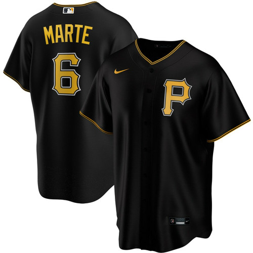 Men'S Pittsburgh Pirates Starling Marte Black Alternate Player Name Baseball Jersey Mlb Baseball Jersey998