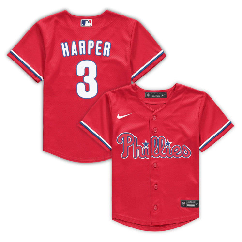 Preschool Nike Replica Replica Bryce Harper Red Philadelphia Phillies Alternate 2020 Replica Player Jersey