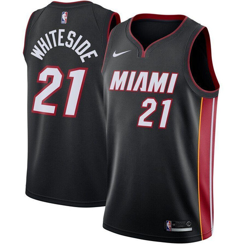 Hassan Whiteside Miami Heat Jersey Black Icon Edition 2019