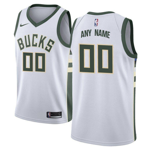 Milwaukee Bucks Custom Jersey White Association Edition 2019