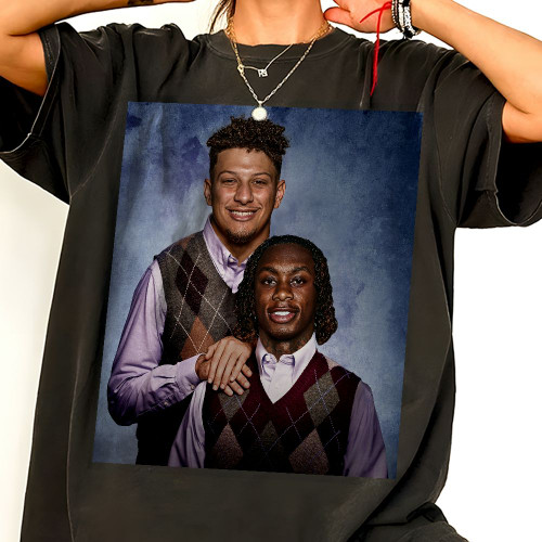 Patrick Mahomes Xavier Worthy Shirt, Football Step Bros, Funny Gift Football 90s Bootleg