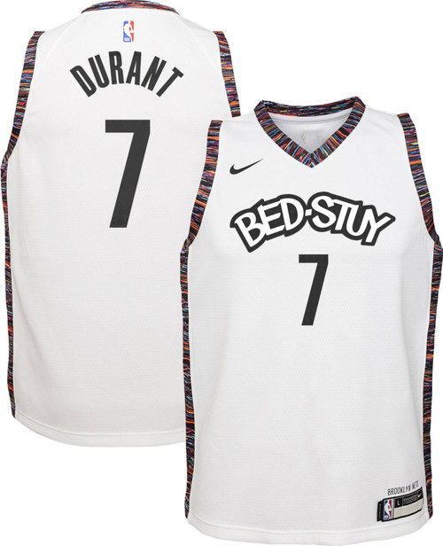 Nike Replica Replica Replica  Brooklyn Nets Kevin Durant #7 White Dri-Fit Swingman Jersey