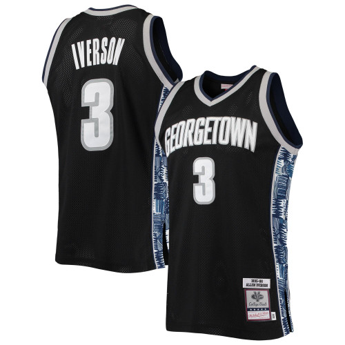 Allen Iverson Georgetown Hoyas Mitchell & Ness 1995-96 Throwback Jersey - Black