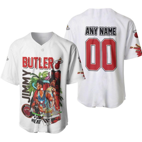 Miami Heat Jimmy Butler 22 NBA American Professional Basketball Player White Gift With Custom Name Number For Heat Fans Baseball Jersey